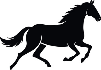 horse, animal, vector, silhouette, illustration, stallion, farm, mammal, running, black, wild, equestrian, run, mane, animals, cartoon, art, gallop, pony, nature, tail, 
