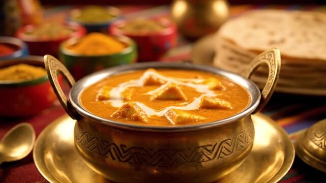 Paneer butter masala restaurant style recipe indian food creamy delicious gravy dish cooking tutorial video 4k