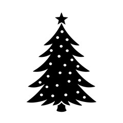 Fototapeta premium tree drawing winter Christmas vector icon 