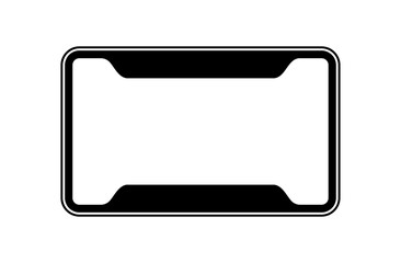 License plate frame icon representing vehicle identification, car registration, or automobile accessories, suitable for use in automotive-related applications