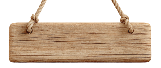 Wooden signboard hang with ropes,cartoon illustration of game art,clipart,transparent background.