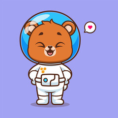 Cute Bear Astronaut Cartoon