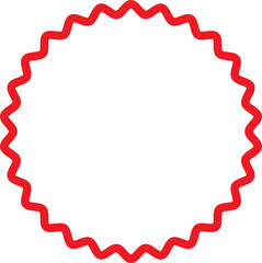 Starburst sticker outline icon. Red starburst label shape for promo, sale, price offer badge isolated on transparent background. Special offer price tag, promotional label vector illustration.