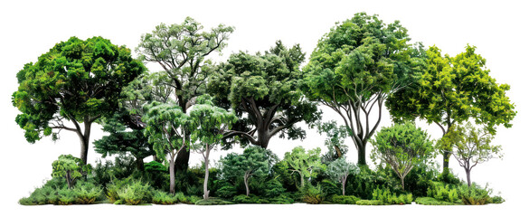 PNG Lush green forest trees landscape