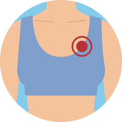 Chest Muscle Pain Point Illustration