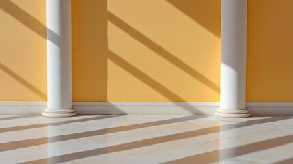 Light and Shadow, Sunlight streaming through a skylight illuminating a serene indoor space.