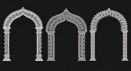 Fototapeta premium Elegant Decorative Architectural Archways with Ornate Columns