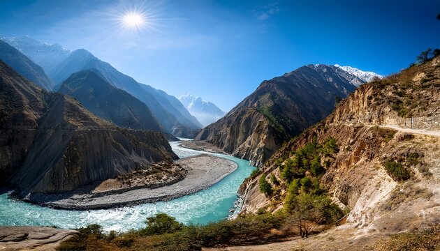 Kali Gandaki River And Its Deep Gorge Near Kusma In Nepal
