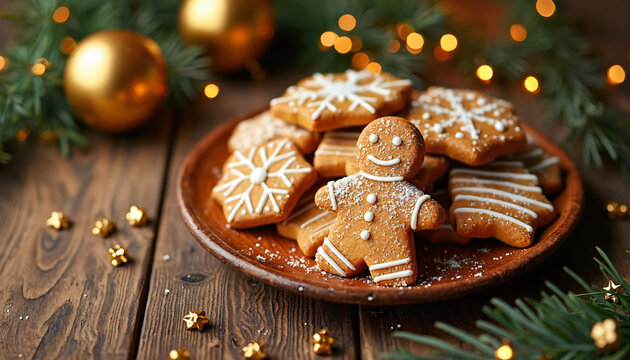 Gingerbread Cookies and Holiday Decorations