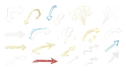 Hand Drawn Arrows Set – Scribble Sketch Line Elements and Doodle Marker Strokes Vector Illustration AI EPS PNG JPEG