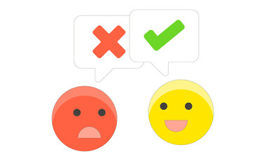 Minimalist Emoji and Discussion Chat Bubble Icons Illustration