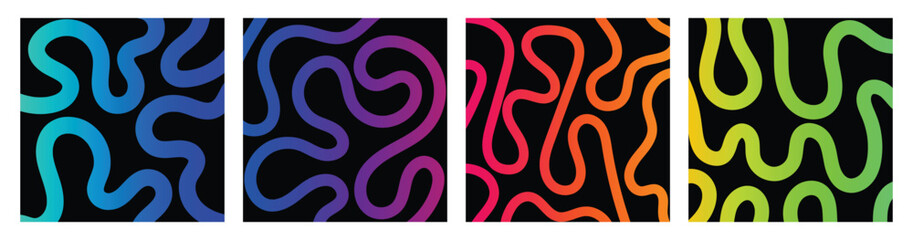 Abstract colorful wavy lines background. Swirly gradient line pattern. Dynamic curvy shape design. Vector illustration