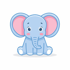 Fototapeta premium A cheerful green turtle with a friendly smile, depicted in a simple flat vector illustration style. This cute cartoon tortoise character is perfect for children's designs