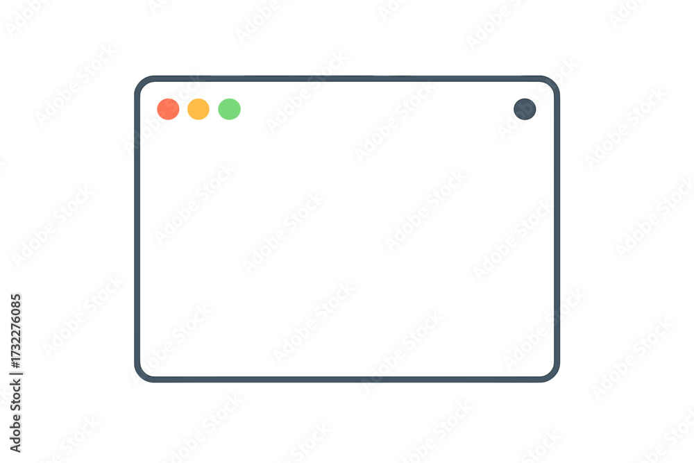 Wall mural web browser window mockup in a modern flat design style. blank internet page template for website sc