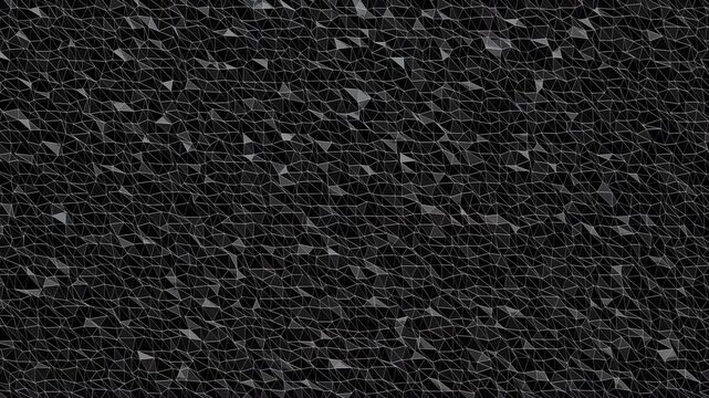 Black abstract background for presentation template. Parametric Low poly triangle. 3d looping animation background. 3d rendering not AI
