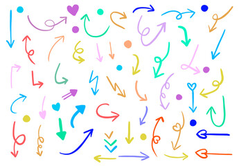 Pointer colorful set 1 Hand drawn 