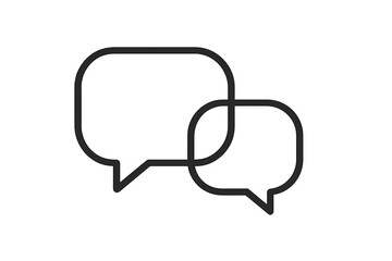 Naklejka premium Speech bubble icon vector. Chatting symbol, comment or message sign. Trendy flat line style for web design, logo, app, UI. Communication, dialogue concept. Isolated illustration.