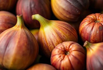 Fototapeta premium Close-up of ripe figs, showcasing texture and detail, healthy, wallpaper