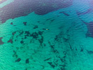 Aerial view of the beautiful sea of ​​Sardinia
