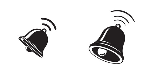 Ringing Bell Icon Silhouette Illustration