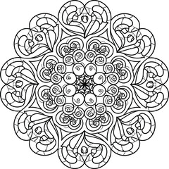 Vector Abstract Spiral Mandala Ornament Inspired by Aomori Japan Art