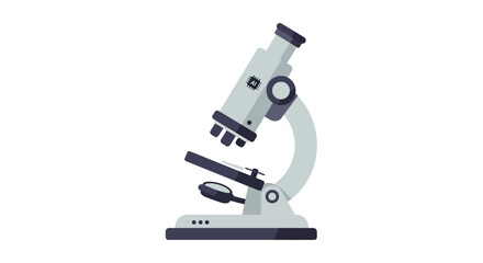 Stylized Microscope Illustration with AI Symbol for Scientific Research.
