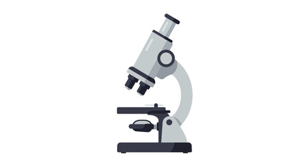 Gray Microscope Illustration for Scientific Research and Analysis.