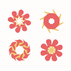 vector set of flowers