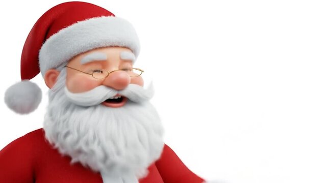 Santa pointing and gesturing with joyful expression
