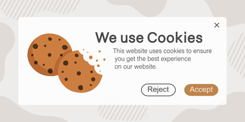 We Use Cookies. Vector window for a website notification.