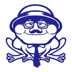 Frog Sir Rich Gangster Cool Glasses Hat Tie Suit