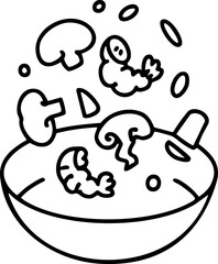 fried shrimp and mushroom brazilian food