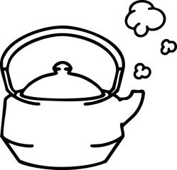 a steaming hot teapot of japanese tea