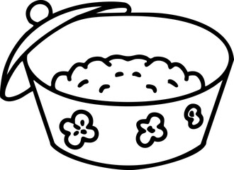 a pot of steamed rice