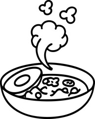 a hot bowl of  japanese ramen