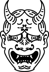 japanese theatre kabuki oni mask
