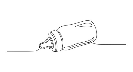 Baby Milk Bottle Line Art