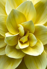 Macro Yellow Dahlia Flower Petals Close-Up – Soft Botanical Background for Nature, Beauty, and Floral Design
