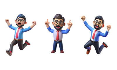 Businessman jumping for success celebration
