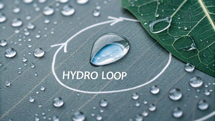 Water droplet inside Hydro Loop encircled by arrows on surface