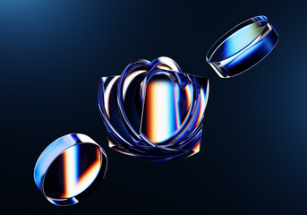 Minimalist background design, abstract colorful shape, 3d render