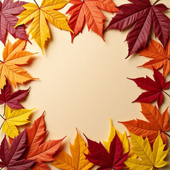 Vibrant autumn leaves arrangement in golden, crimson, and orange hues