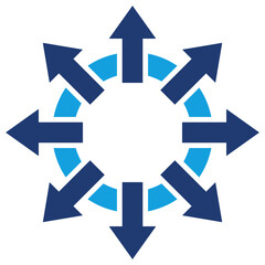 Expansion Flat Blue Icon