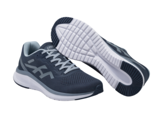 Pair of Navy Blue Athletic Running Shoes with White Soles