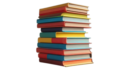 A stack or pile of books isolated on white signifies education, knowledge, and the literature found in a library or bookstore