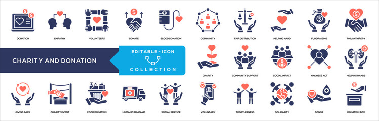 Glyph Color - Charity And Donation Icon Collection