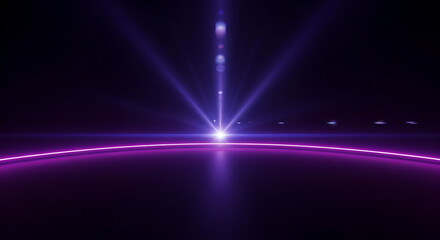 Neon Light Abstract Background Purple Digital Art Copy Space