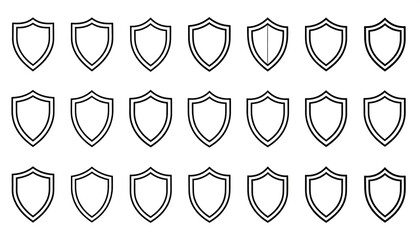 Collection of black outline shields