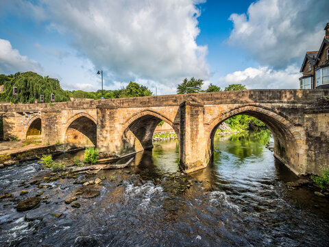 Matlock Bridge, a 19th Century road bridge crossing the River Derwent in Matlock, Derbyshire.