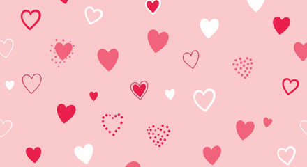Delicate hearts arrayed in charming seamless pattern perfect for celebrations and backgrounds